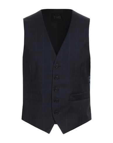 Shop Tombolini Man Tailored Vest Midnight Blue Size 46 Virgin Wool