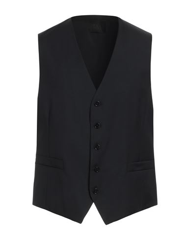 Tombolini Man Tailored Vest Black Size 48 Virgin Wool