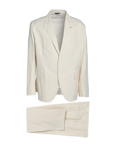 Shop Tombolini Man Suit Cream Size 48 Cotton, Polyamide, Elastane In White
