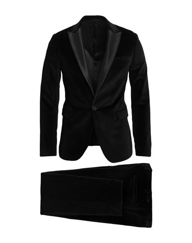 Tombolini Man Suit Black Size 40 Cotton, Modal
