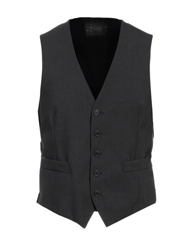 Tombolini Man Tailored Vest Steel Grey Size 46 Virgin Wool, Elastane