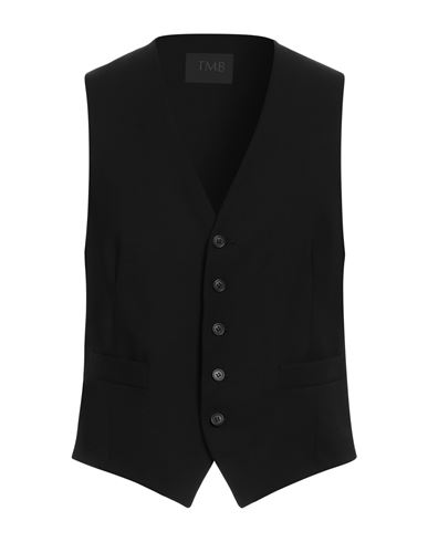 Shop Tombolini Man Tailored Vest Black Size 46 Virgin Wool, Elastane