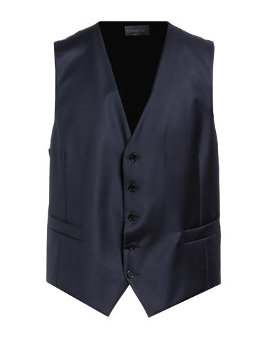 Tombolini Man Tailored Vest Midnight Blue Size 44 Virgin Wool