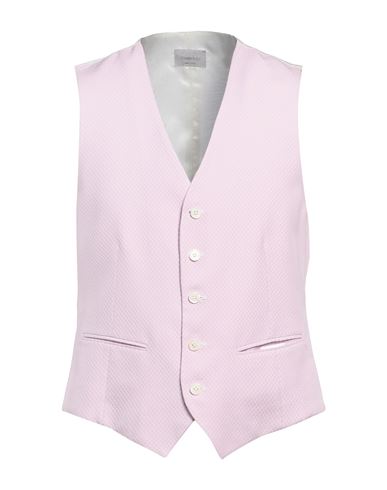 Tombolini Man Tailored Vest Pink Size 46 Cotton, Viscose In Black