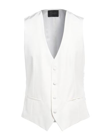 Shop Tombolini Man Tailored Vest Ivory Size 44 Wool, Viscose In White