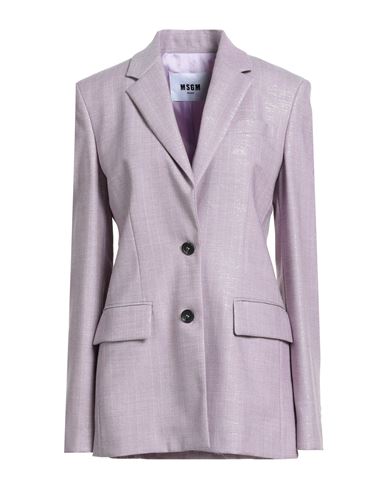 Msgm Woman Blazer Lilac Size 2 Wool, Viscose, Polyester In Purple