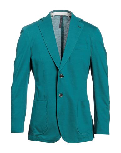 Shop Tombolini Man Blazer Emerald Green Size 46 Cotton