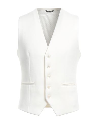 Shop Grey Daniele Alessandrini Man Tailored Vest Ivory Size 38 Viscose, Polyester, Polyamide In White