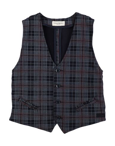 Shop Paolo Pecora Toddler Boy Tailored Vest Midnight Blue Size 6 Cotton, Elastane