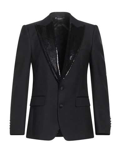 Shop Dolce & Gabbana Man Blazer Black Size 40 Polyester, Viscose, Silk