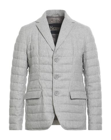 Shop Herno Man Blazer Light Grey Size 40 Silk, Cashmere