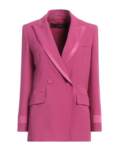 Shop Patrizia Pepe Woman Blazer Fuchsia Size 10 Viscose, Linen In Pink