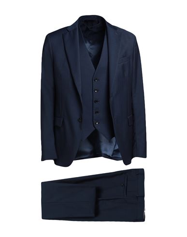 Shop Paoloni Man Suit Blue Size 42 Virgin Wool