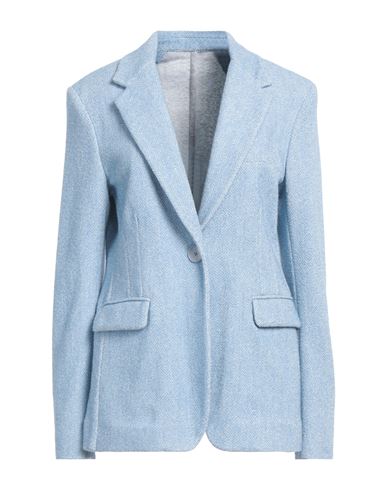 Breras Milano Woman Blazer Sky Blue Size 8 Cotton, Polyamide