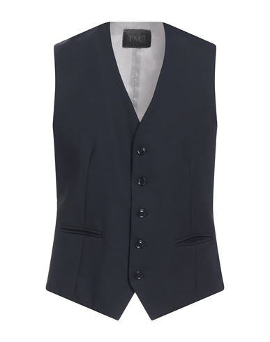 Shop Tombolini Man Tailored Vest Midnight Blue Size 44 Virgin Wool, Elastane, Viscose