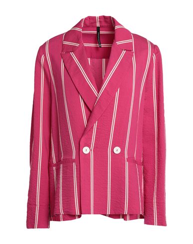 Shop Pierantonio Gaspari Woman Blazer Fuchsia Size 12 Lyocell, Polyamide, Cotton, Elastane In Pink