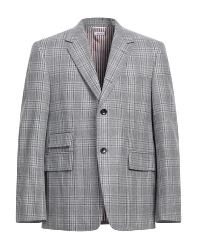 Thom Browne Man Blazer Light Grey Size 4 Wool, Cashmere In Gray