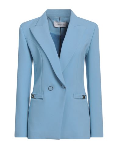 Simona Corsellini Woman Blazer Sky Blue Size 8 Polyester, Viscose, Cotton, Elastane