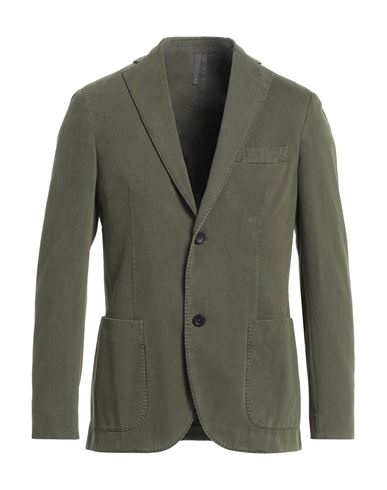 Montedoro Man Blazer Military Green Size 46 Cotton, Cashmere