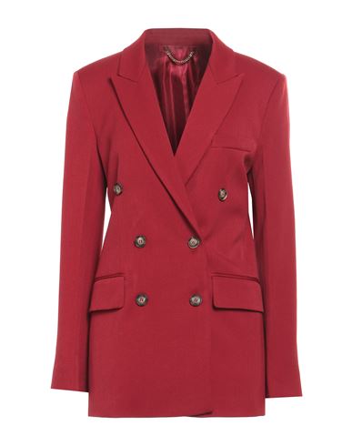 Shop Victoria Beckham Woman Blazer Brick Red Size 4 Polyester, Virgin Wool