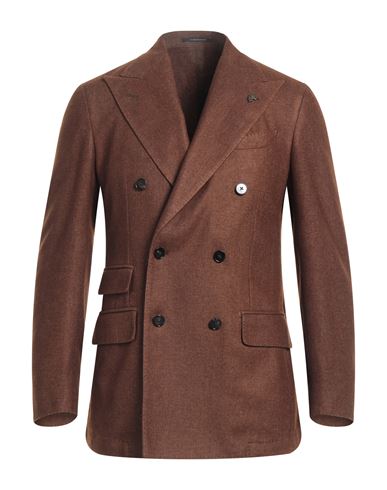 Gabriele Pasini Man Blazer Brown Size 38 Wool, Polyester, Cashmere