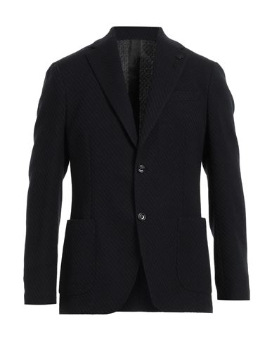 Shop Lardini Man Blazer Midnight Blue Size 46 Wool, Cotton, Elastane