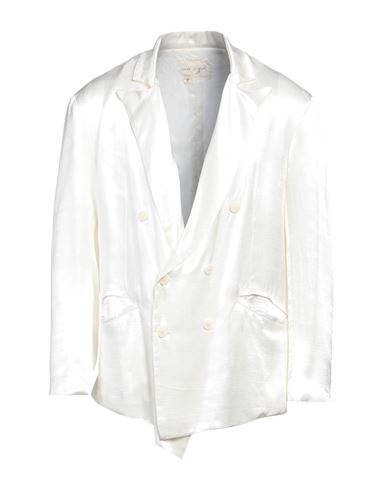 Shop Greg Lauren Man Blazer Ivory Size 4 Polyester In White