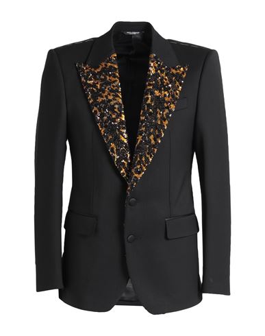 Shop Dolce & Gabbana Man Blazer Black Size 42 Wool, Polyester, Silk, Elastane