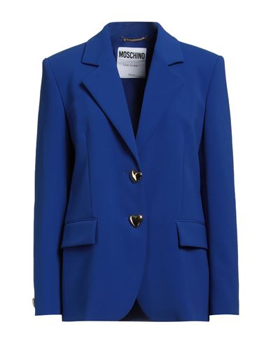Moschino Woman Blazer Bright Blue Size 10 Polyester, Elastane