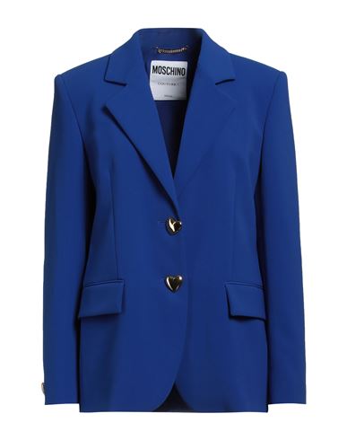 Shop Moschino Woman Blazer Bright Blue Size 10 Polyester, Elastane