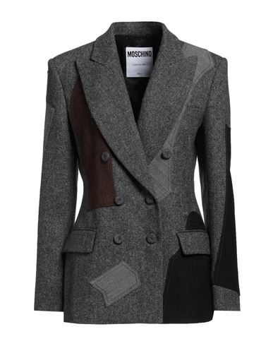 Moschino Woman Blazer Steel Grey Size 8 Acrylic, Polyester, Wool, Silk, Elastane In Gray