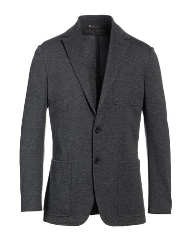 Canali Man Blazer Steel Grey Size 48 Cotton, Polyamide, Elastane In Gray