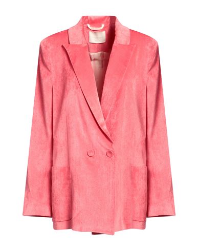 Momoní Woman Blazer Coral Size 12 Viscose, Elastane In Pink