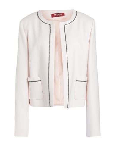 Max Mara Studio Woman Jacket Ivory Size 12 Viscose, Virgin Wool, Elastane