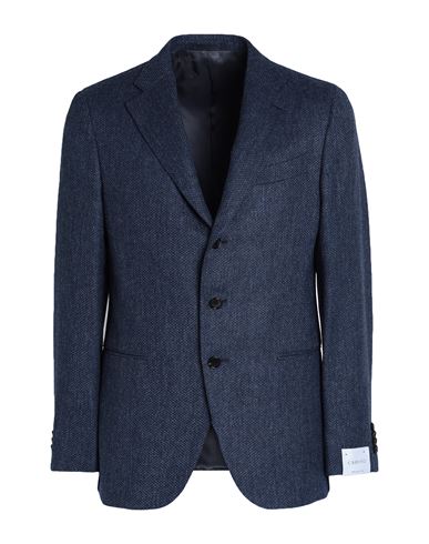 Shop Caruso Man Blazer Navy Blue Size 46 Wool