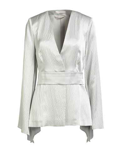Max Mara Woman Jacket Light Grey Size 10 Silk