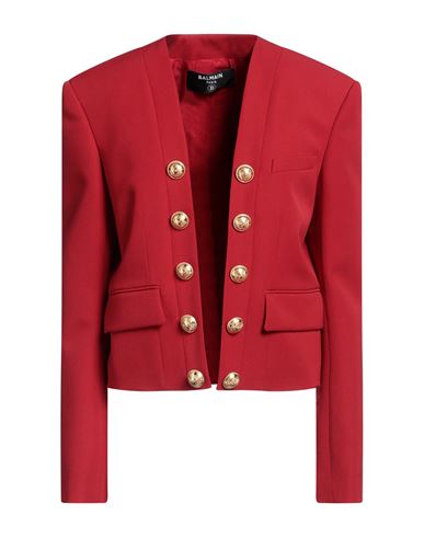 Shop Balmain Woman Jacket Red Size 6 Wool