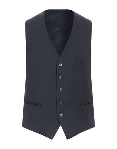 Shop Michael Kors Mens Man Tailored Vest Midnight Blue Size 42 Polyester, Wool, Elastane