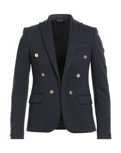 Daniele Alessandrini Man Blazer Navy Size 36 Polyester, Viscose, Elastane In Blue