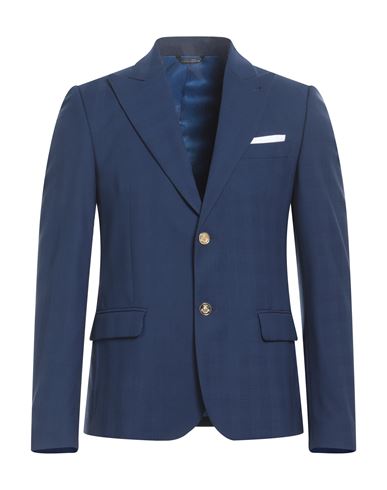 Grey Daniele Alessandrini Man Blazer Navy Blue Size 38 Polyester, Viscose, Elastane