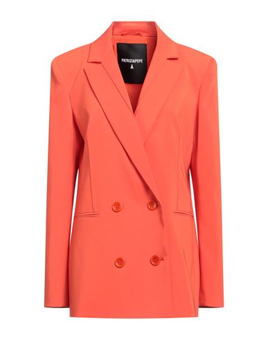 Shop Patrizia Pepe Woman Blazer Orange Size 10 Polyester, Elastane