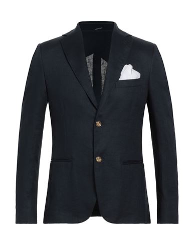 Shop Grey Daniele Alessandrini Man Blazer Slate Blue Size 38 Linen