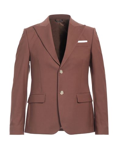 GREY DANIELE ALESSANDRINI GREY DANIELE ALESSANDRINI MAN BLAZER BROWN SIZE 38 POLYESTER, VISCOSE, ELASTANE 