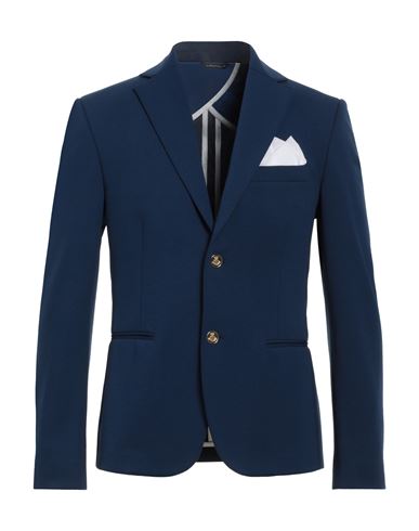 Shop Grey Daniele Alessandrini Man Blazer Navy Blue Size 38 Cotton, Polyamide, Elastane