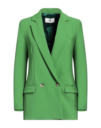 Shop Solotre Woman Blazer Green Size 4 Polyester, Elastane