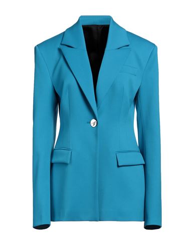 Attico The  Woman Blazer Azure Size 6 Virgin Wool, Elastane In Blue