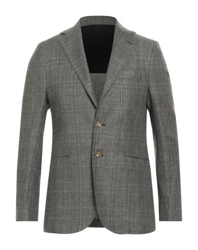 Shop Sartitude Napoli Man Blazer Grey Size 38 Linen, Virgin Wool