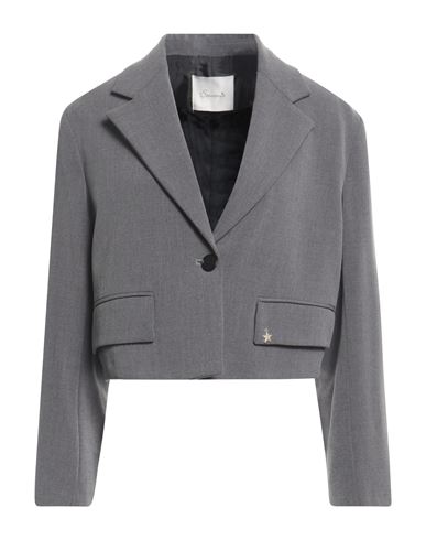 Souvenir Woman Blazer Grey Size M Polyester, Viscose, Elastane In Gray