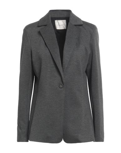 Souvenir Woman Blazer Steel Grey Size M Viscose, Polyamide, Elastane In Black