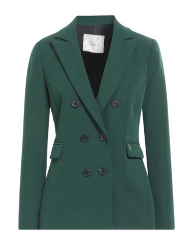 Shop Souvenir Woman Blazer Emerald Green Size Xs Polyester, Elastane